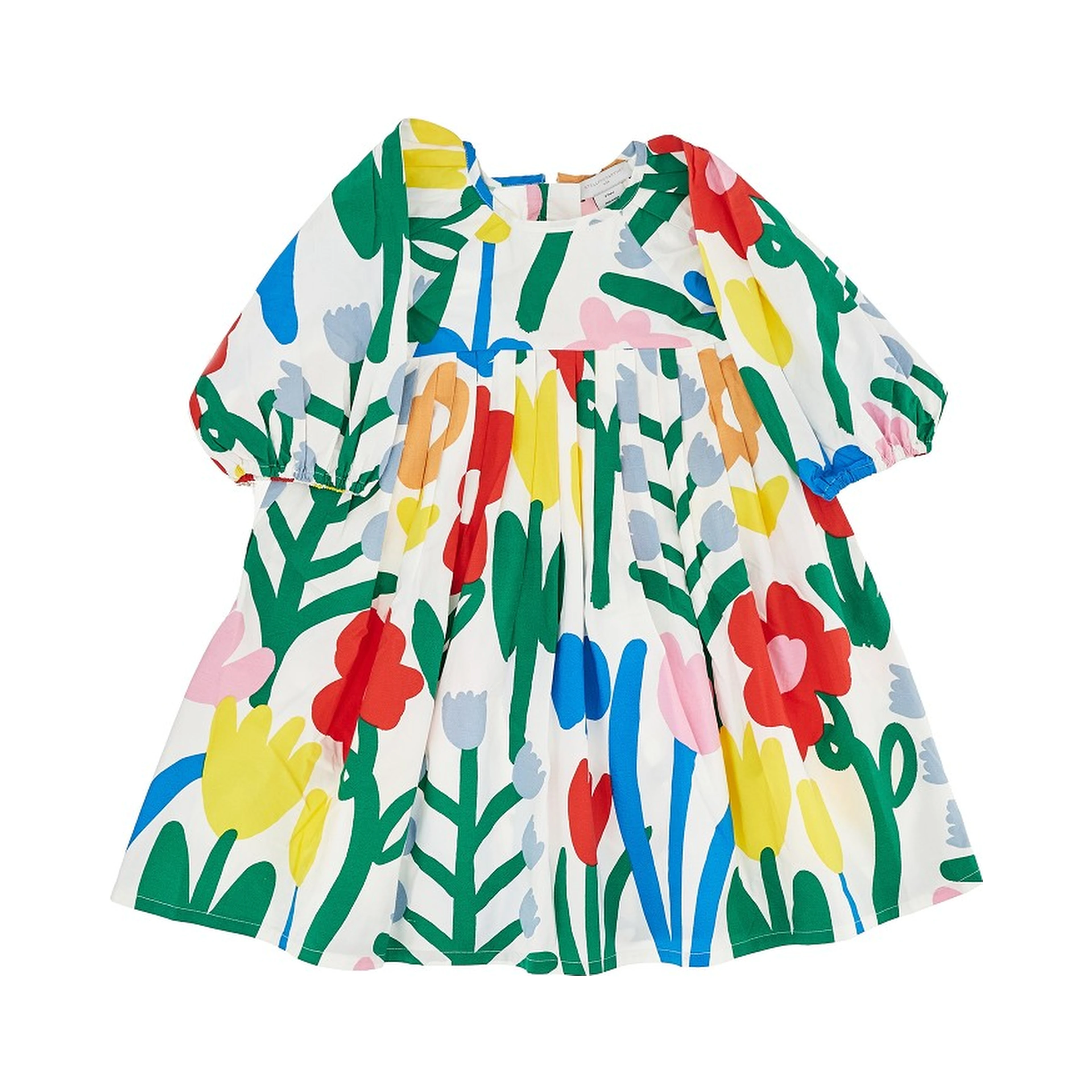 Poplin mini dress with floral print