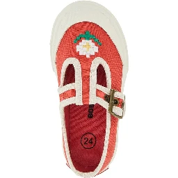 Pixel Daisy embroidery cotton shoes