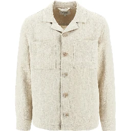 'Aldred' linen and cotton overshirt
