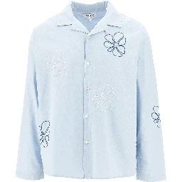 'Corey' embroidered cotton and linen shirt