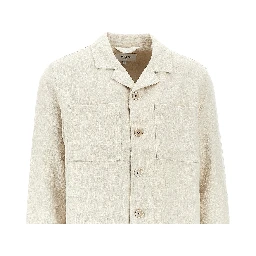 'Aldred' linen and cotton overshirt