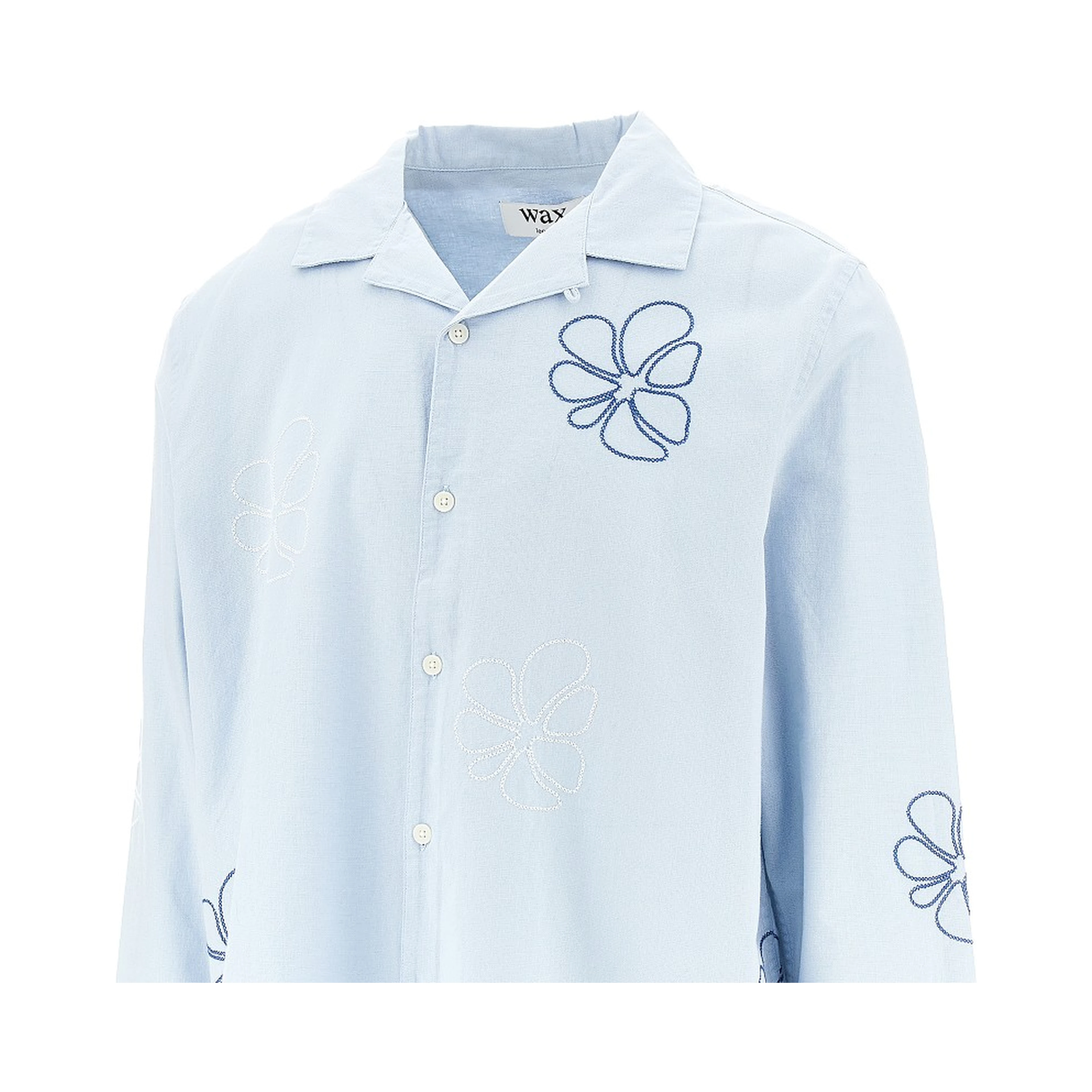 'Corey' embroidered cotton and linen shirt