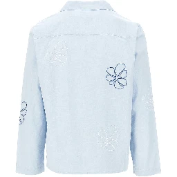 'Corey' embroidered cotton and linen shirt