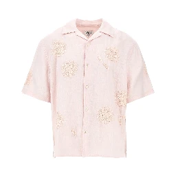 'Didcot' embroidered flowers linen shirt