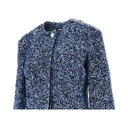 Buttoned denim cropped jacket