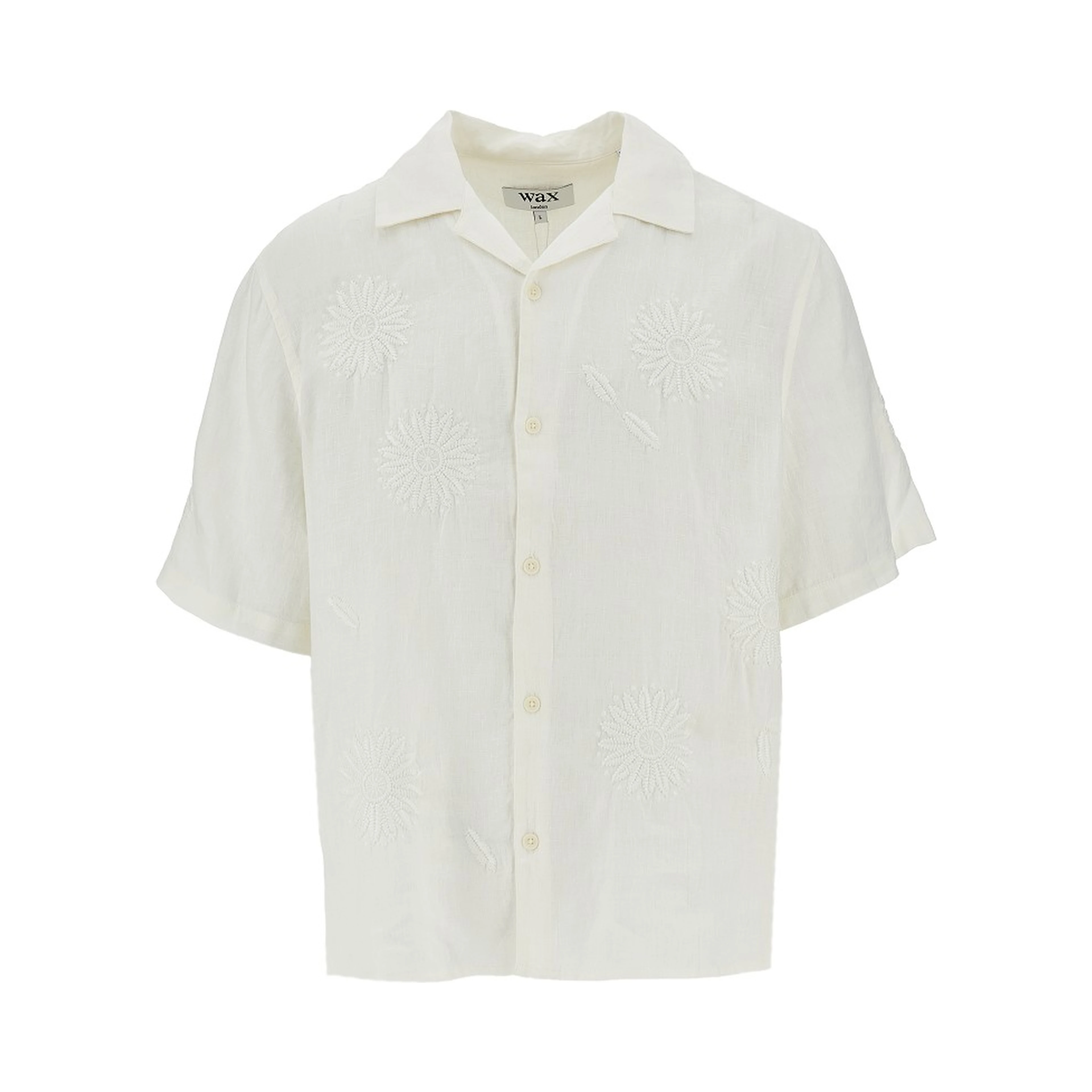 'Didcot' embroidered flowers linen shirt