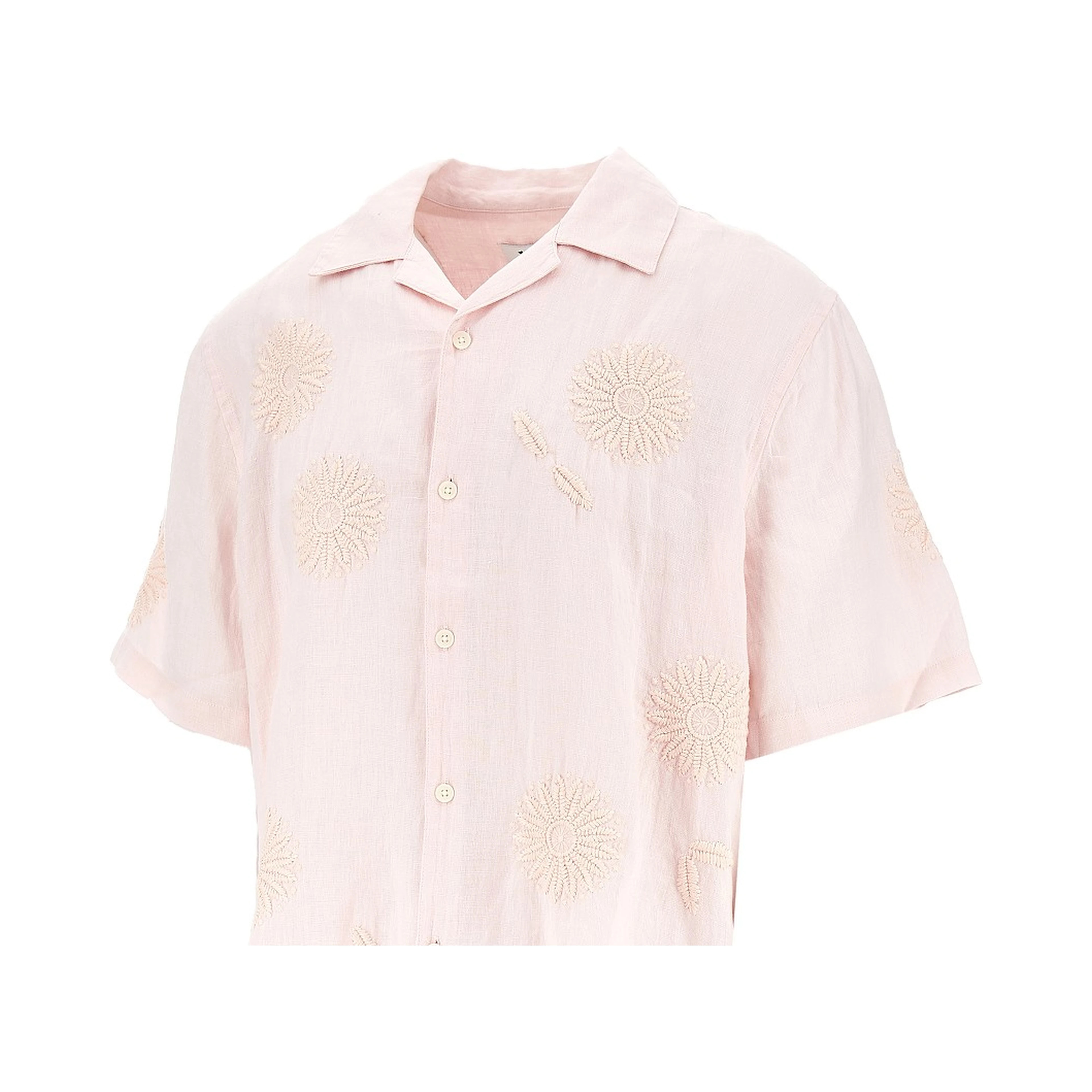 'Didcot' embroidered flowers linen shirt