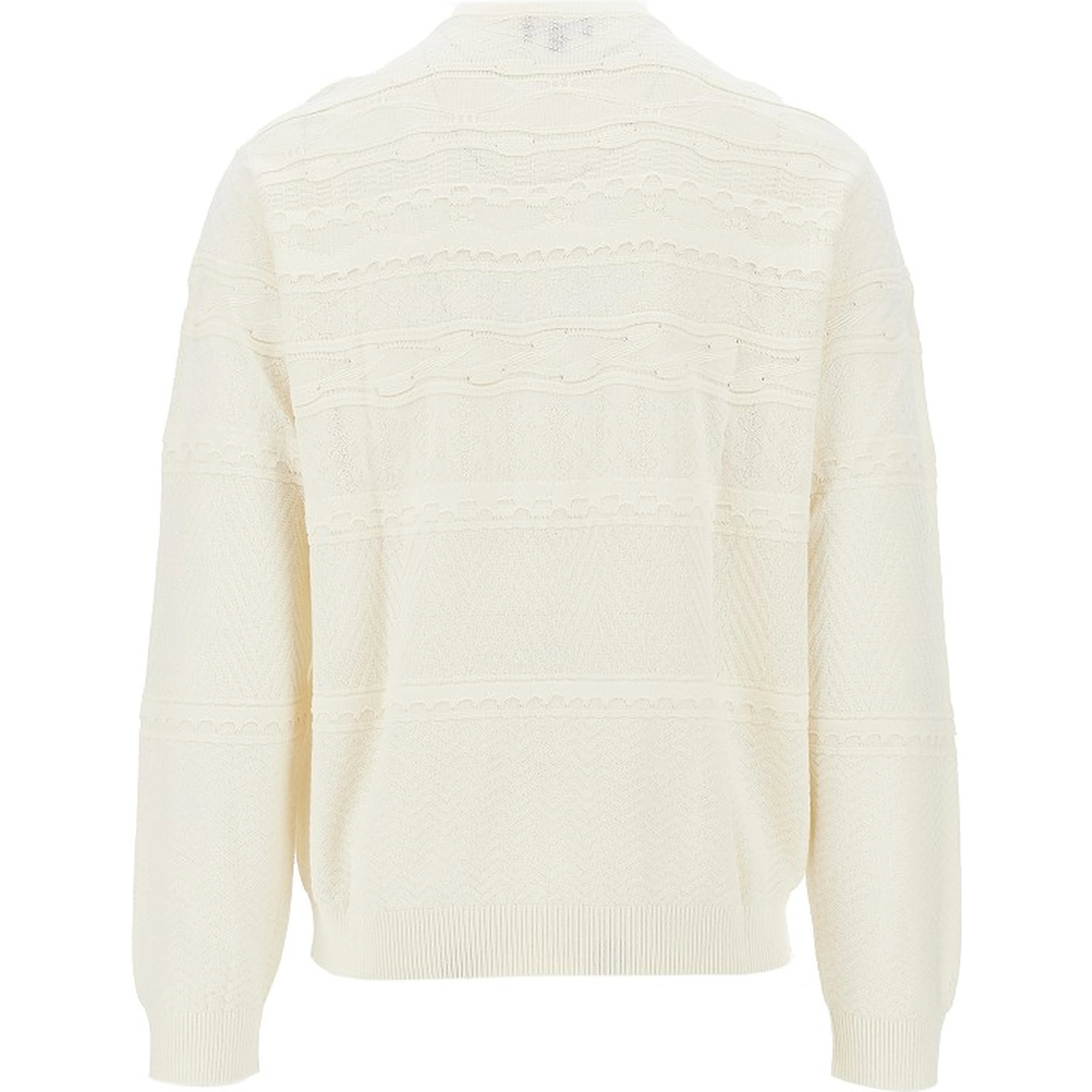 Cotton-blend Henley collar sweater