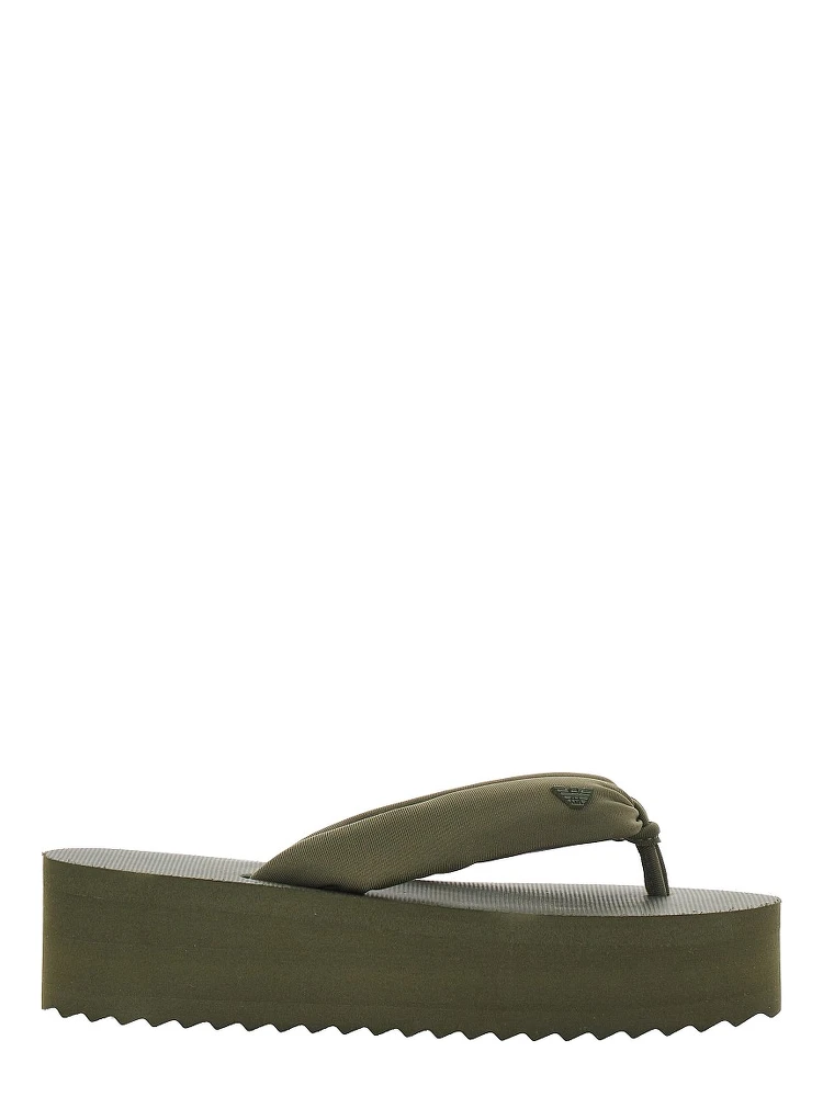 Rubber thong slides with Eagle logo
