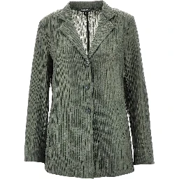 Textured taffetà single-breasted jacket