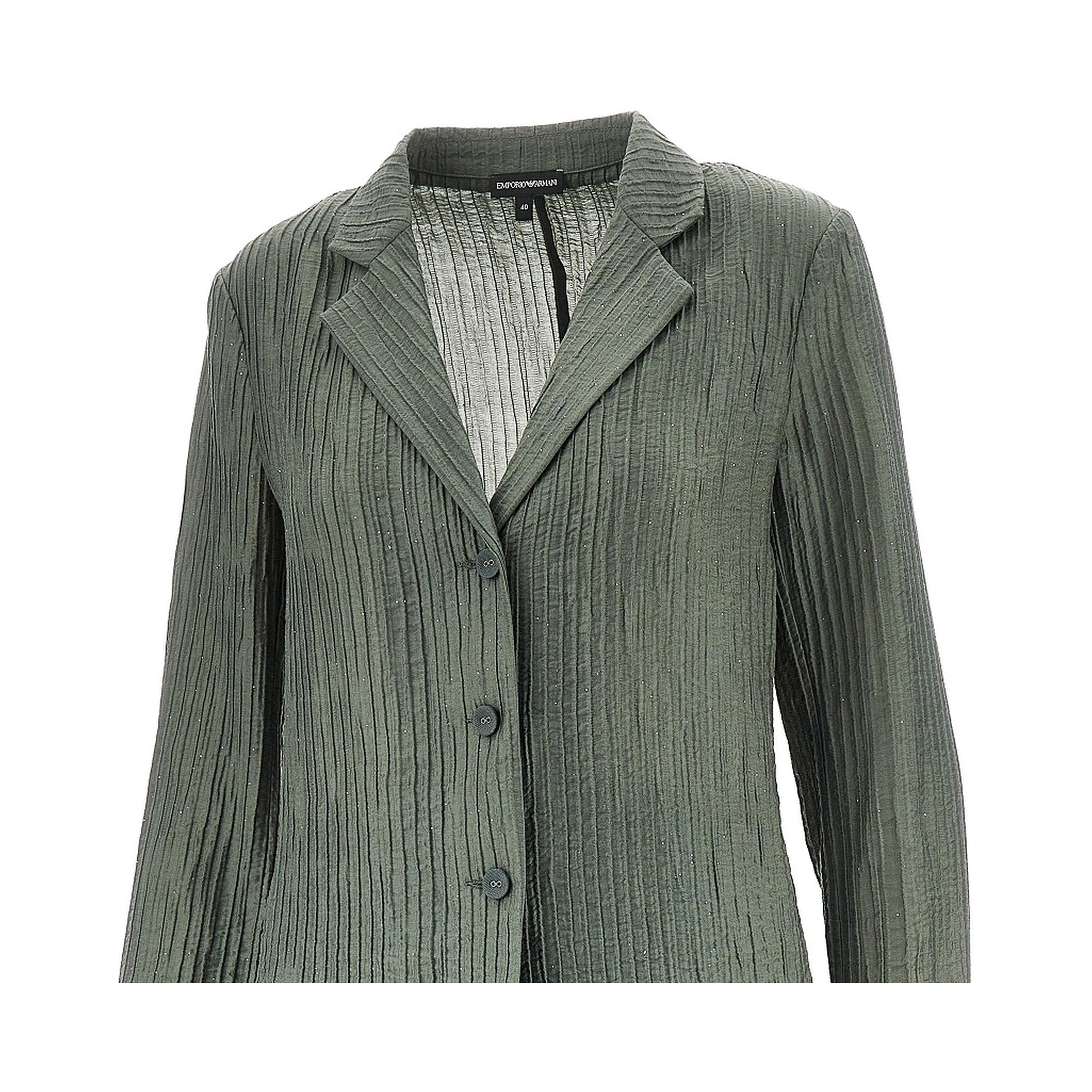 Textured taffetà single-breasted jacket