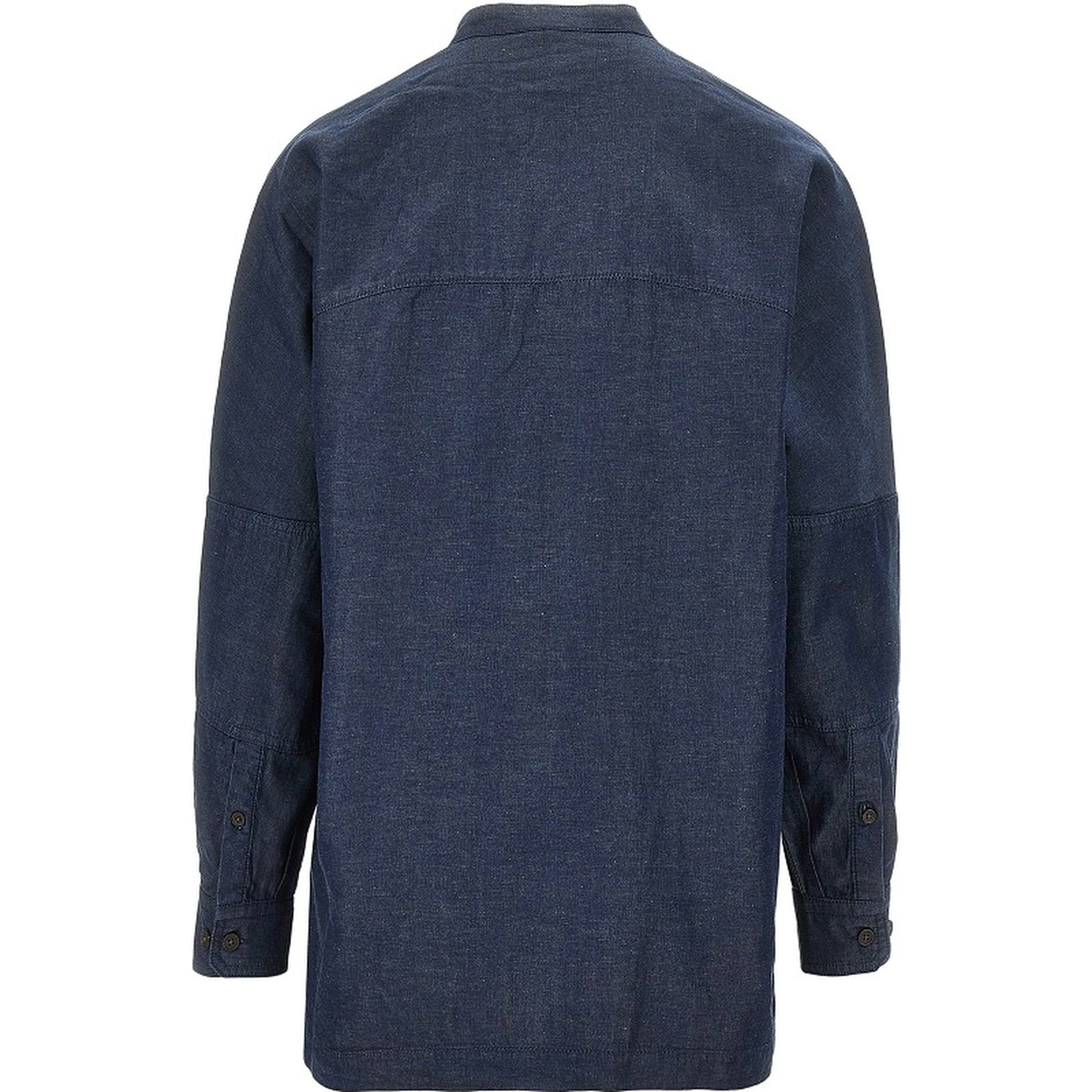 Chambray shirt with leather logo label