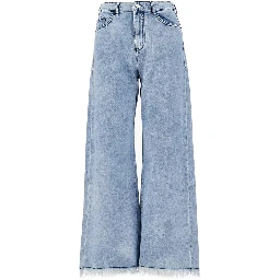 'J33' frayed denim pants