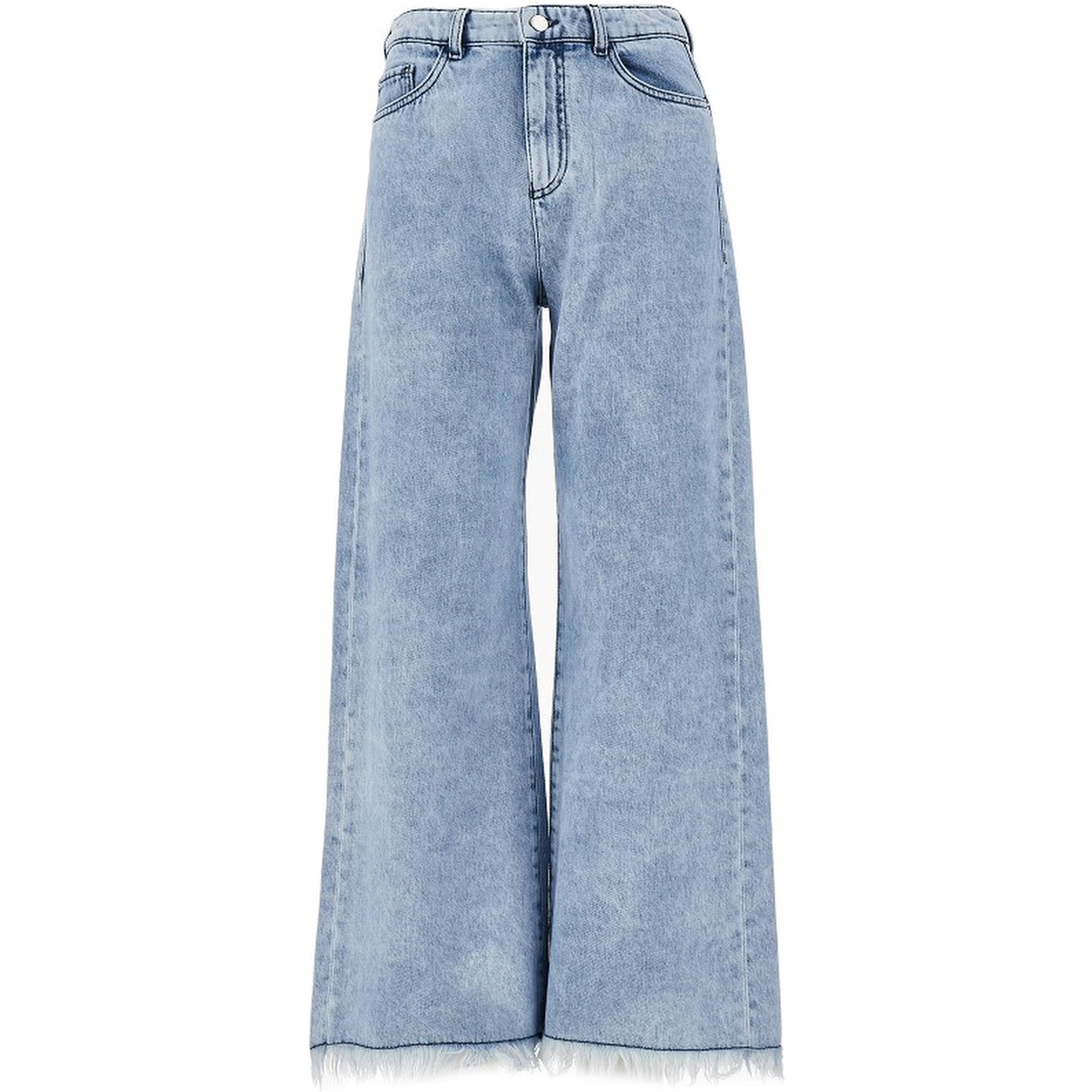 'J33' frayed denim pants