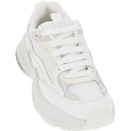 Mesh sneakers with leather details