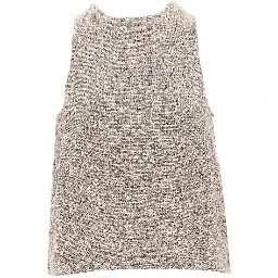 Linen top with faux leather detail