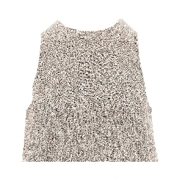 Linen top with faux leather detail