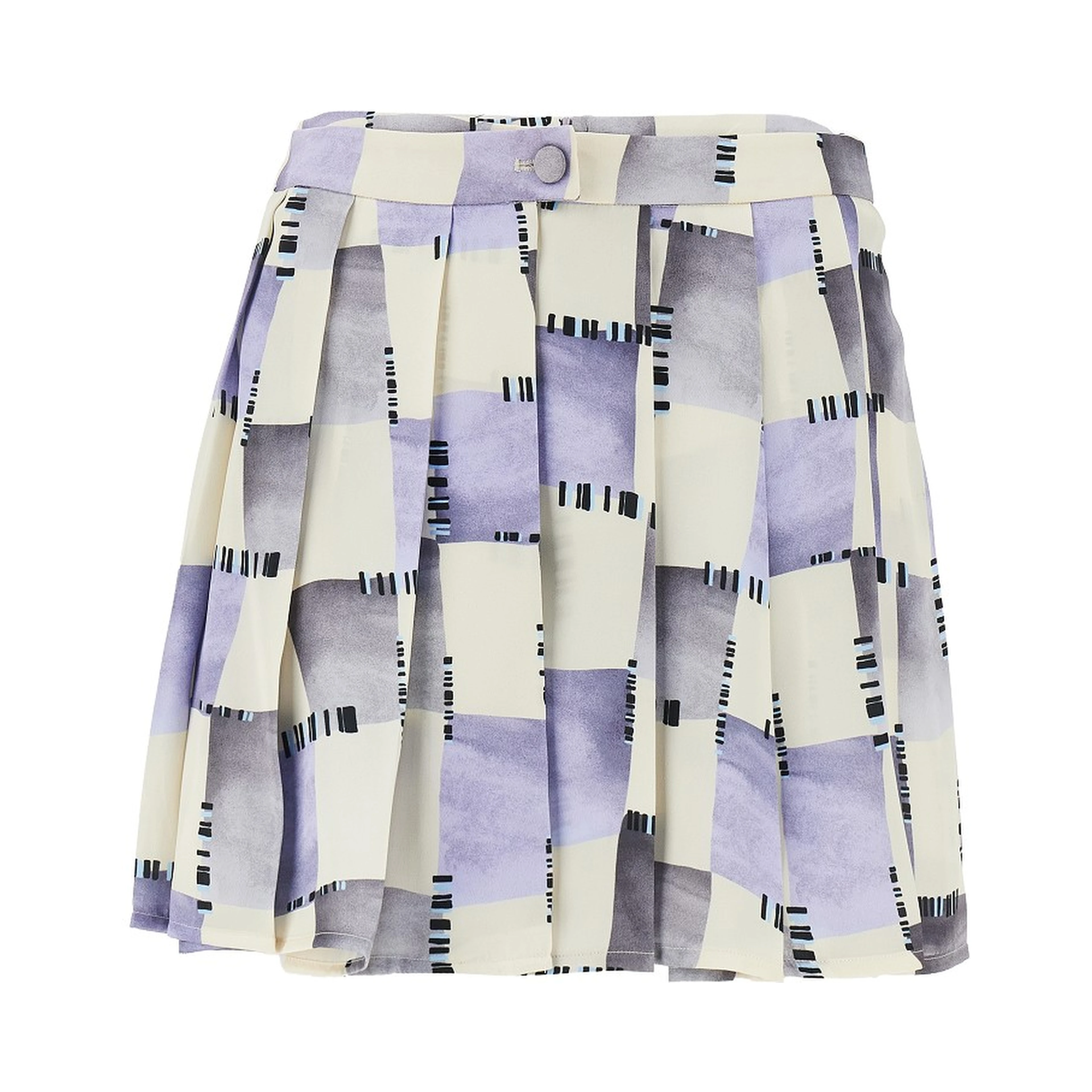 Check print satin skorts