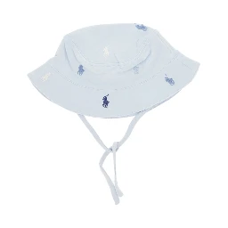 Cotton bucket hat with embroidered logos
