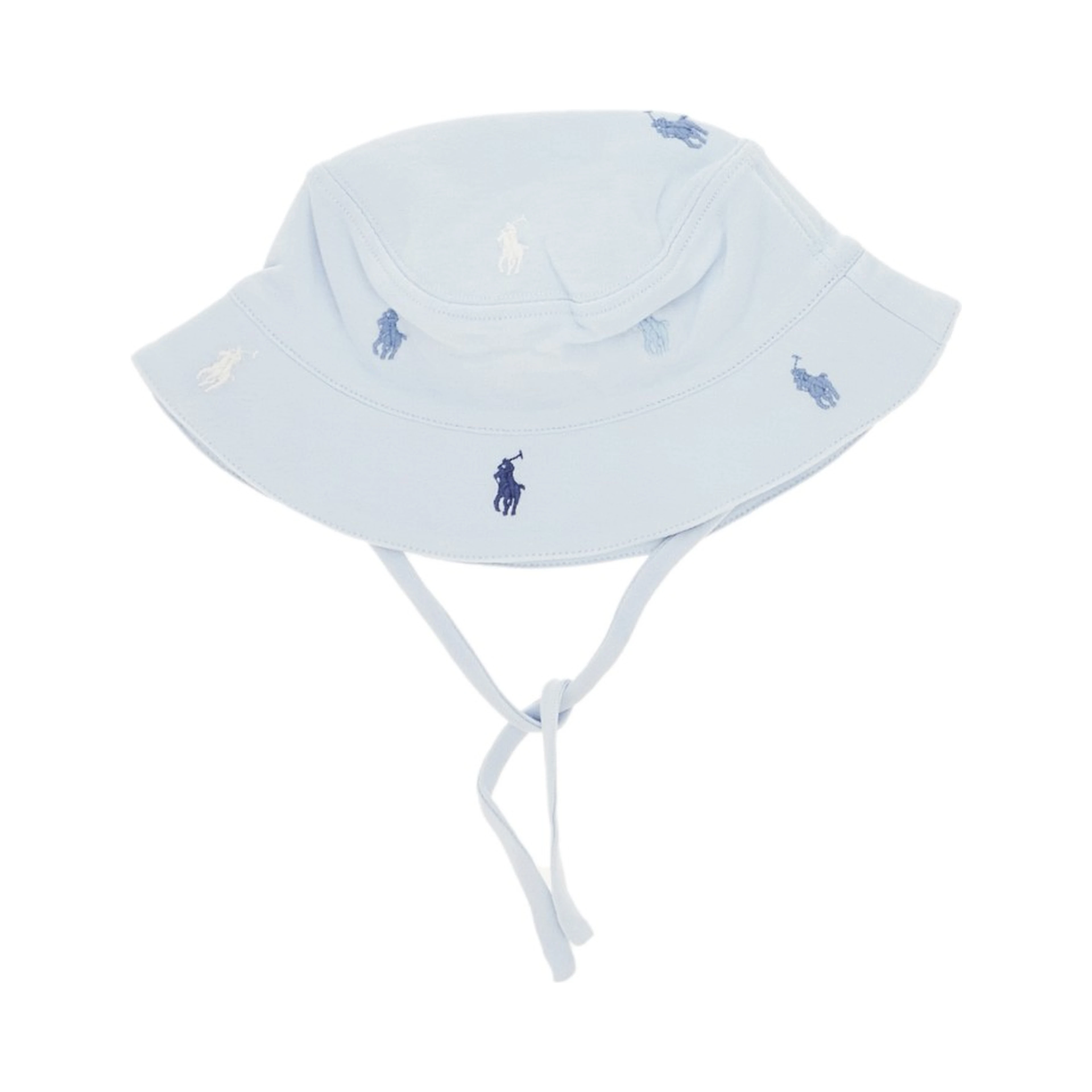 Cotton bucket hat with embroidered logos