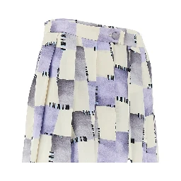 Check print satin skorts