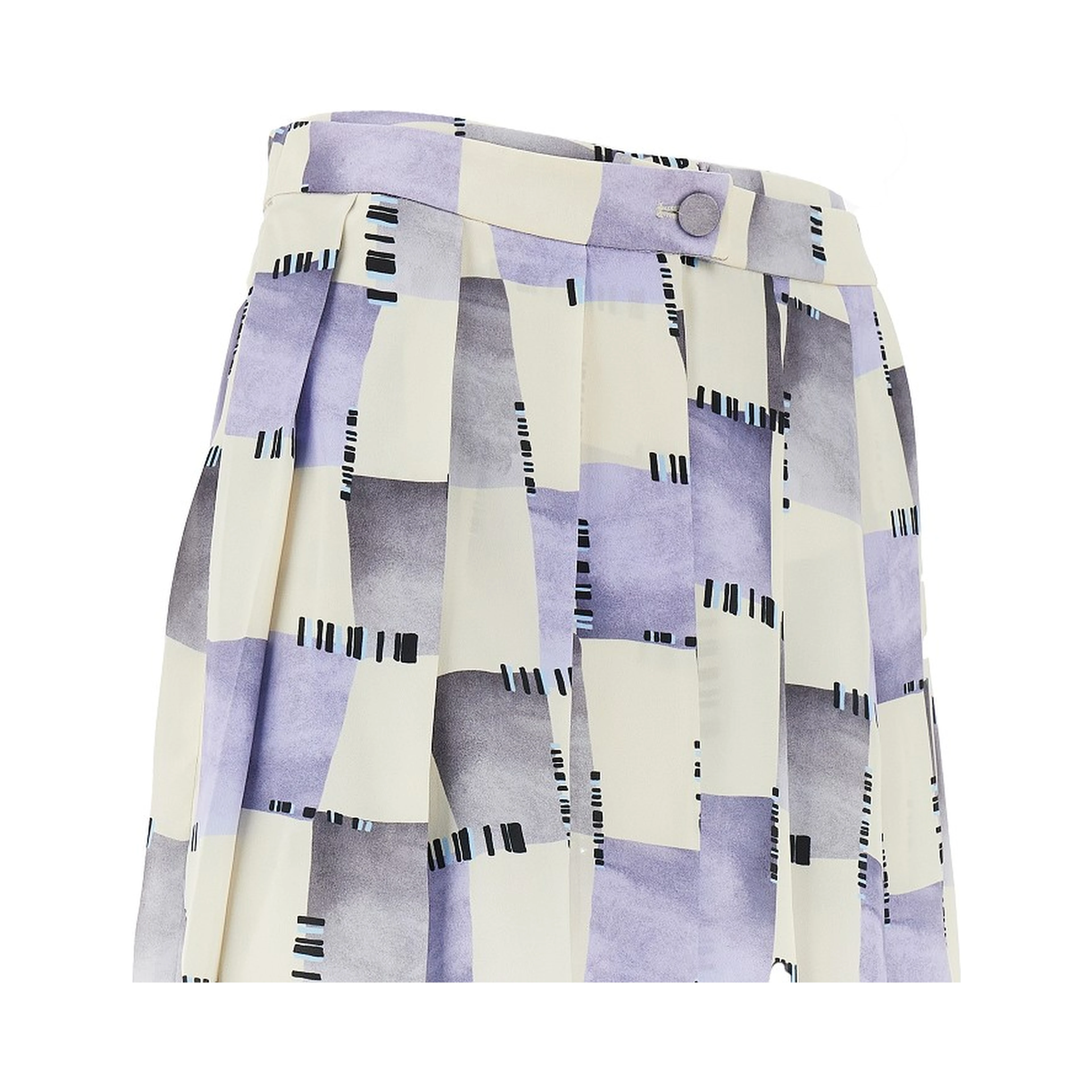 Check print satin skorts