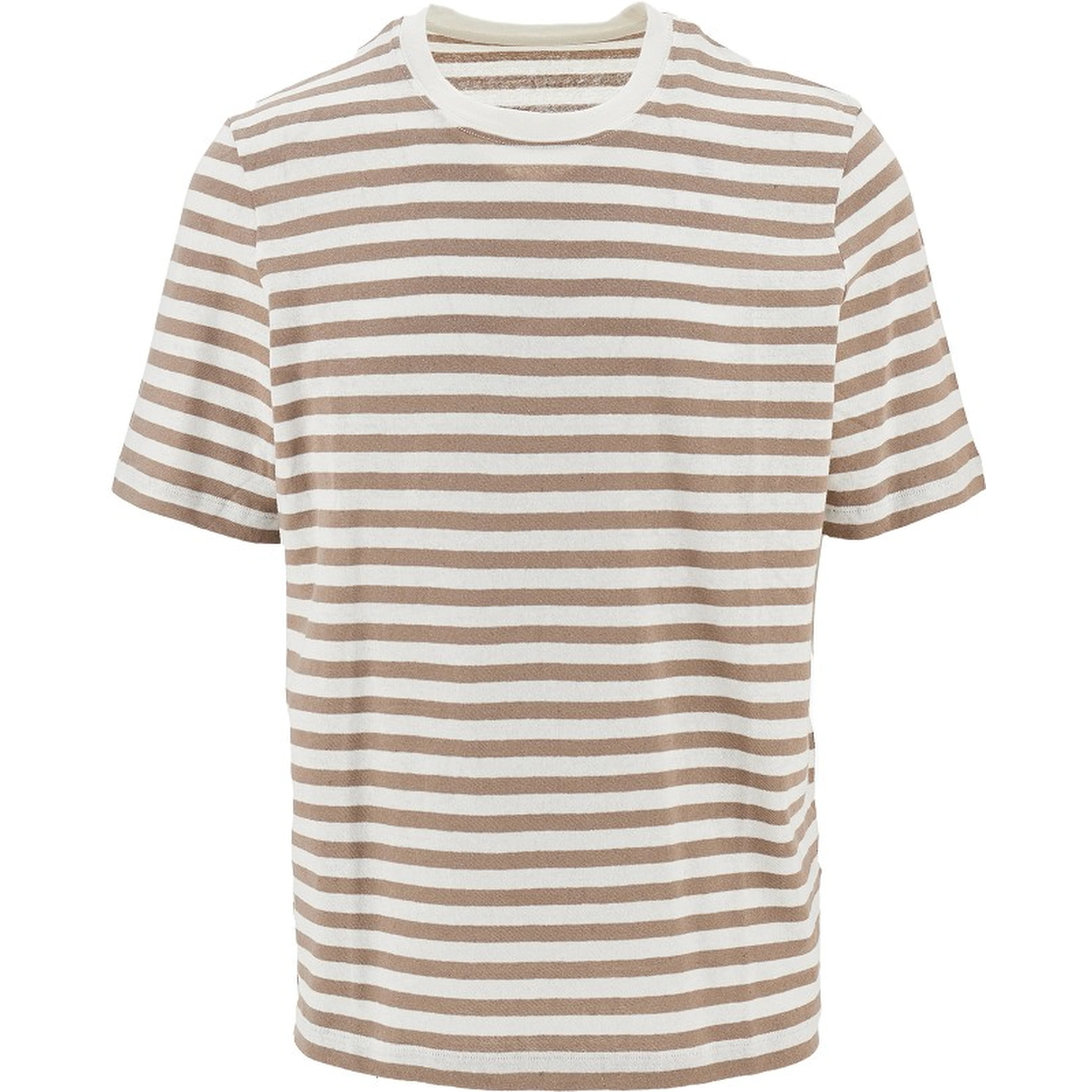 Striped cotton and linen T-shirt