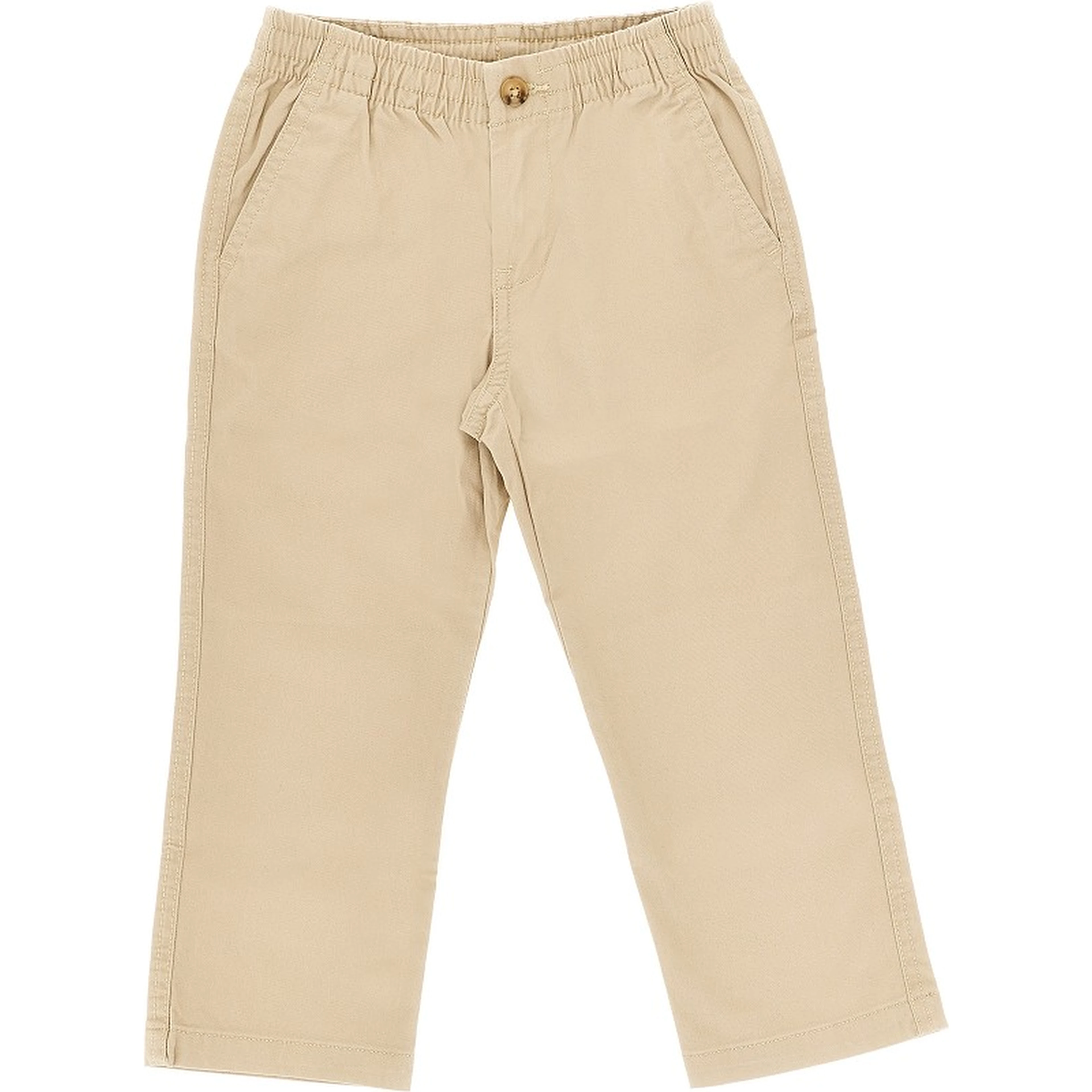 Stretch cotton pants with logo embroidery