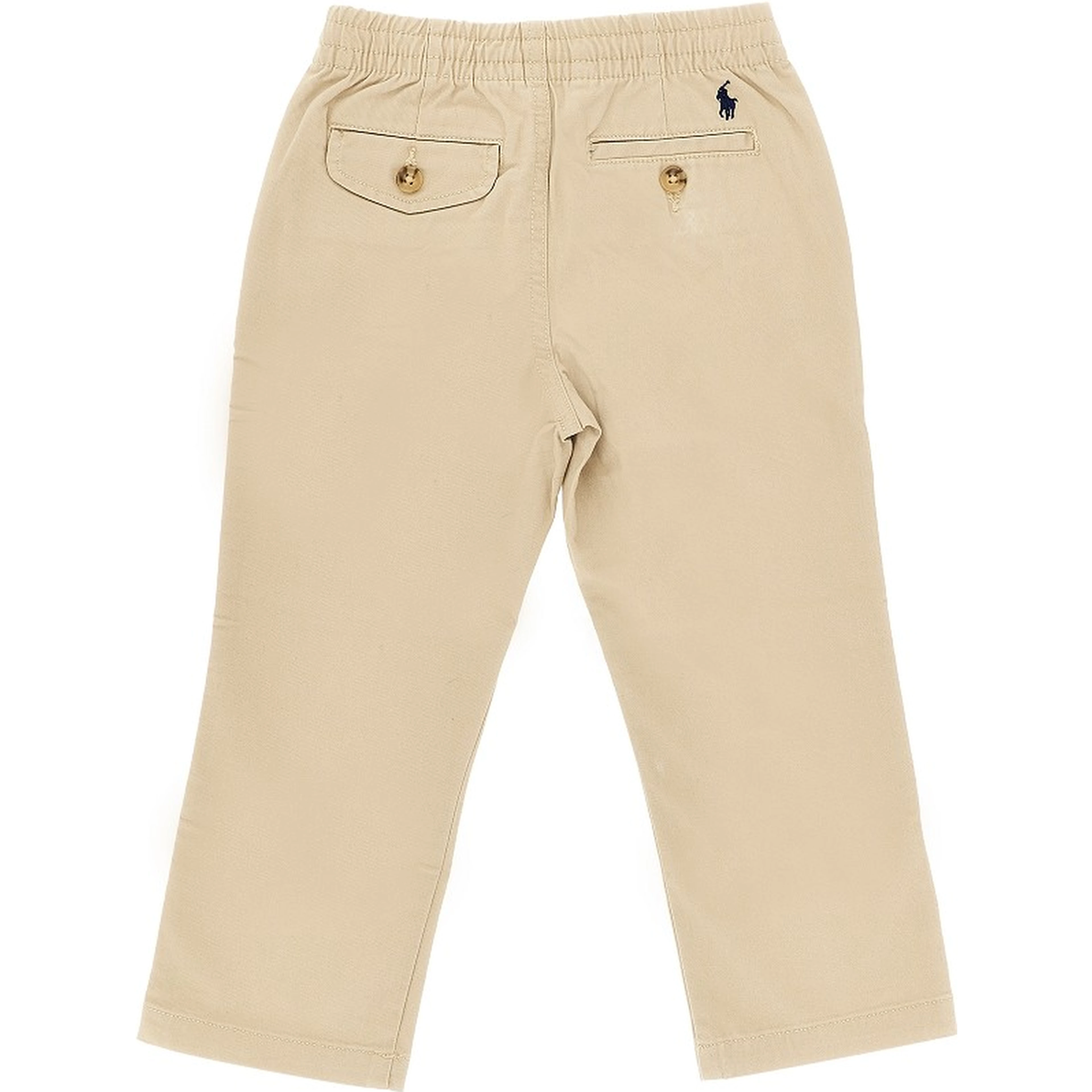 Stretch cotton pants with logo embroidery