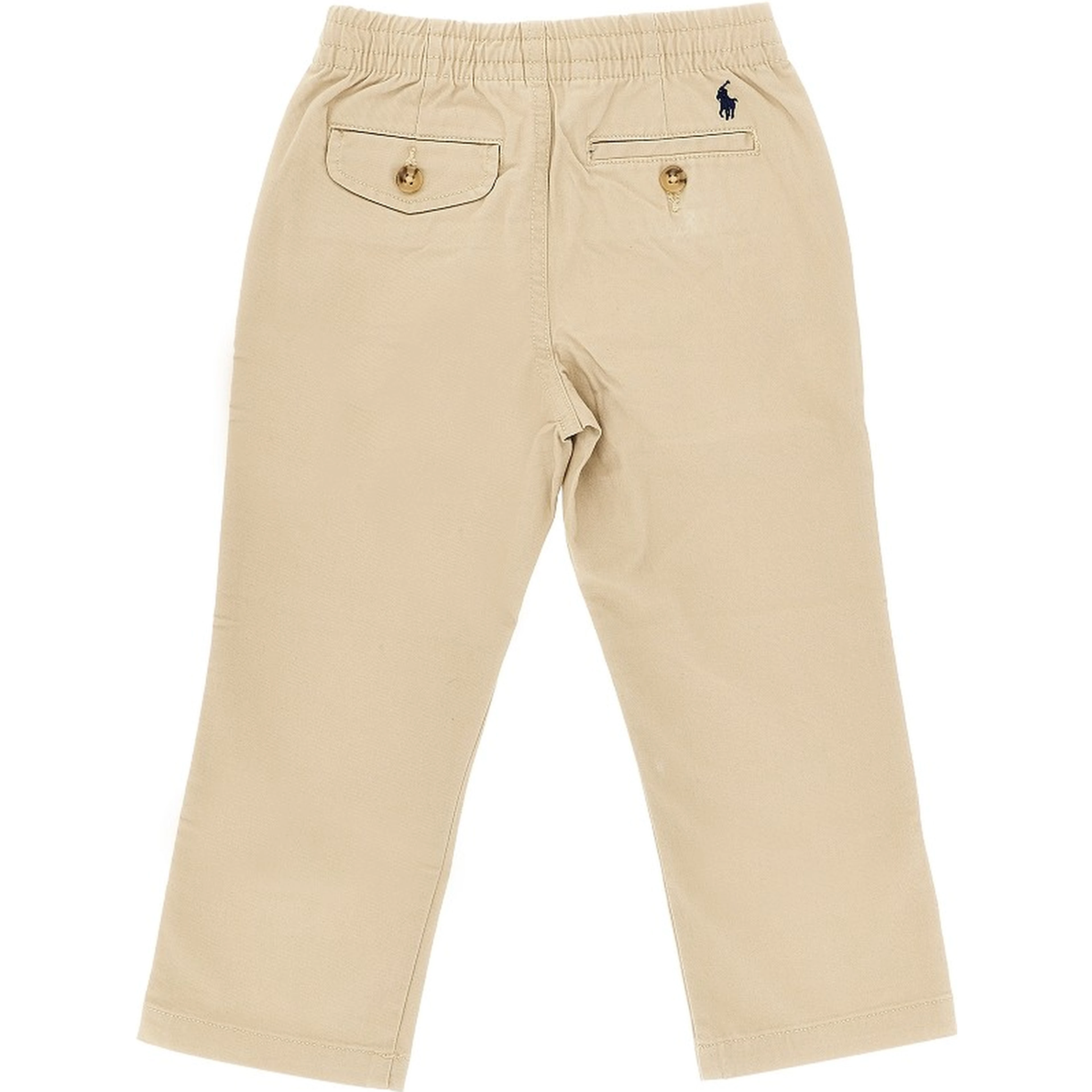 Stretch cotton pants with logo embroidery