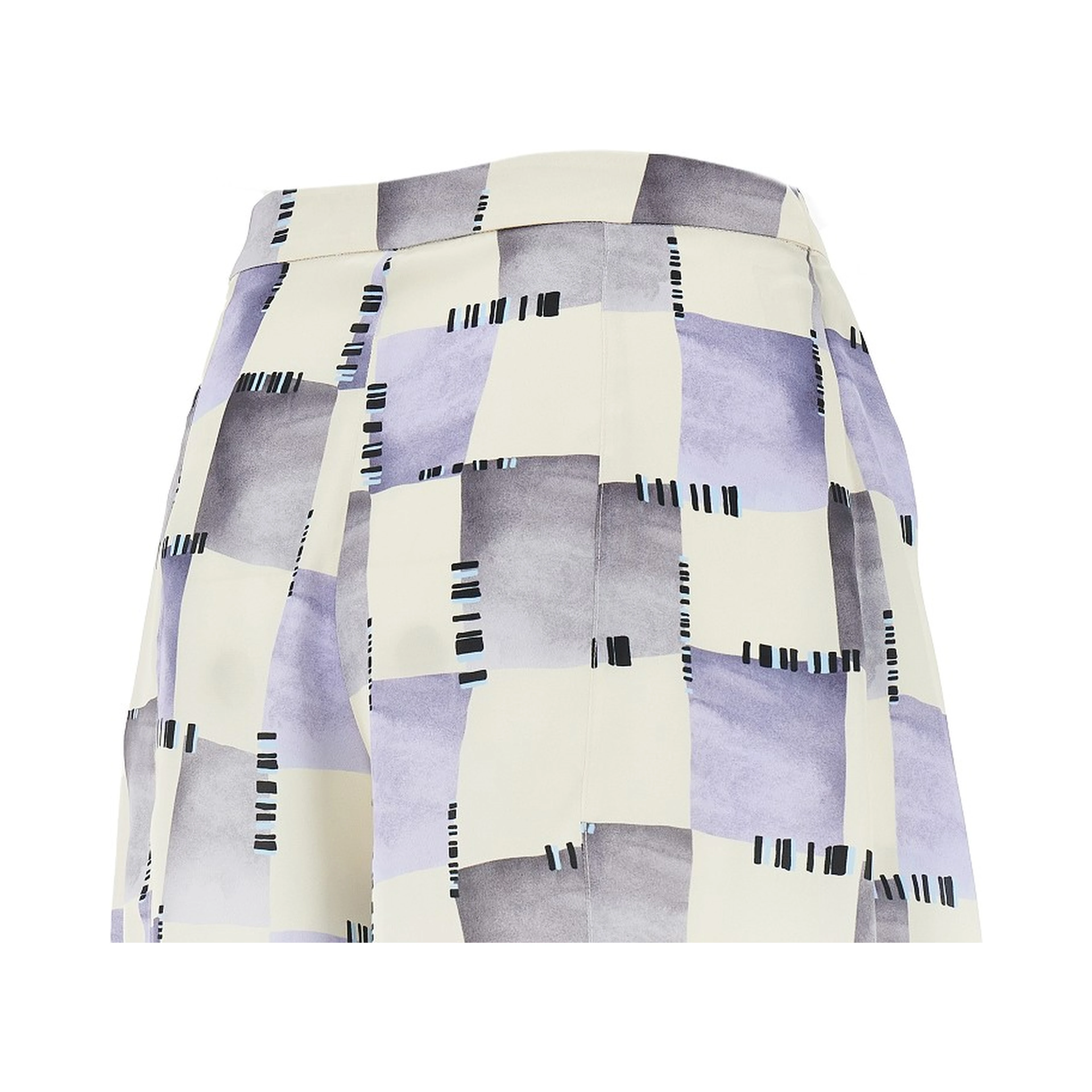 Check print satin skorts