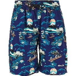 Printed viscose shorts