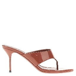 'Lidia' patent-leather thong mules