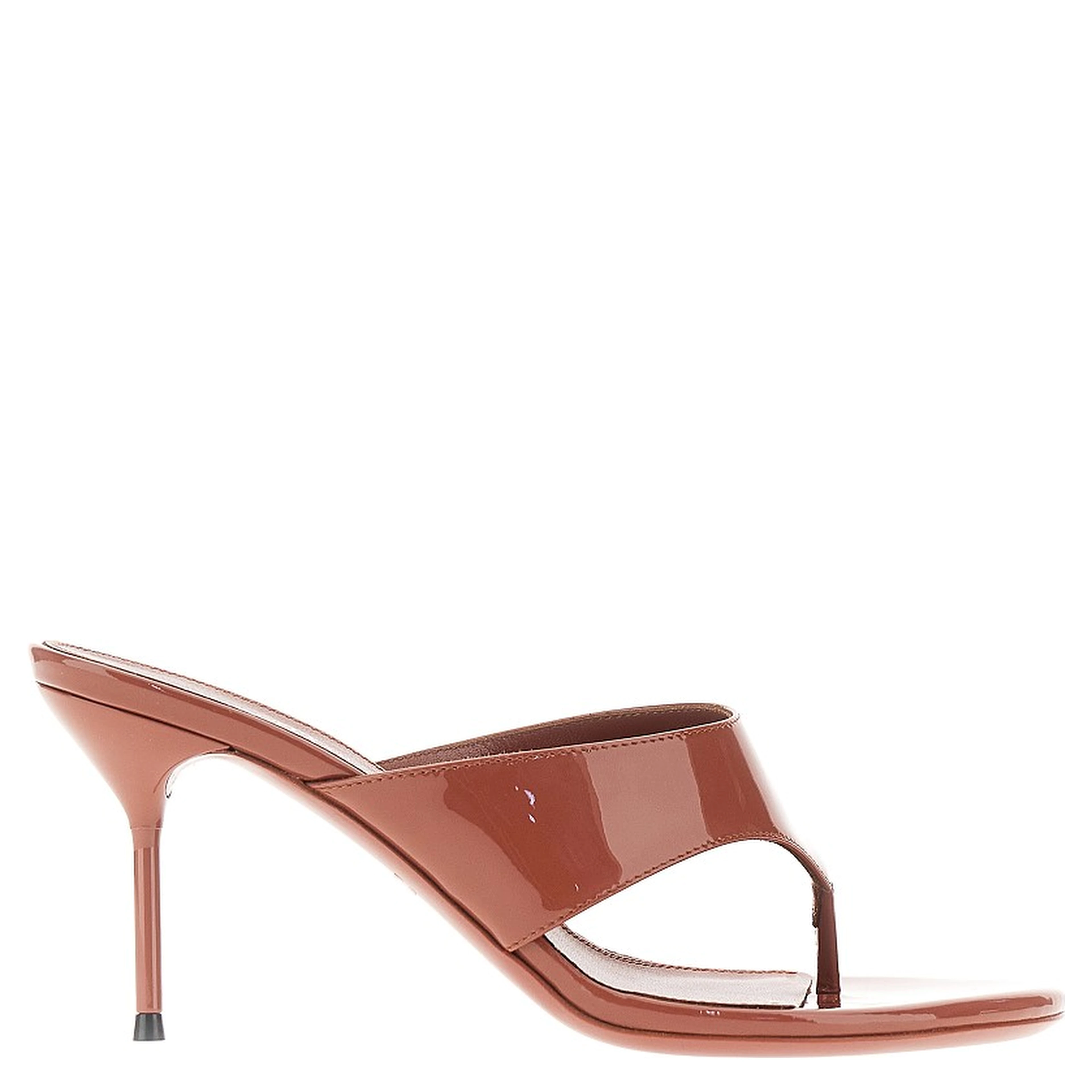 'Lidia' patent-leather thong mules
