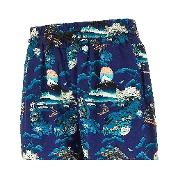 Printed viscose shorts