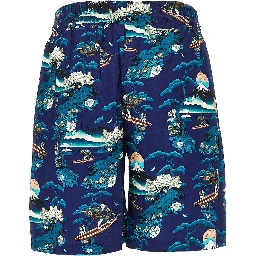 Printed viscose shorts