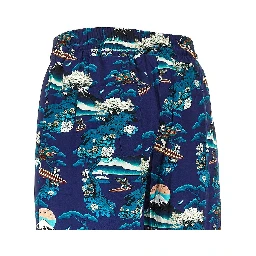 Printed viscose shorts