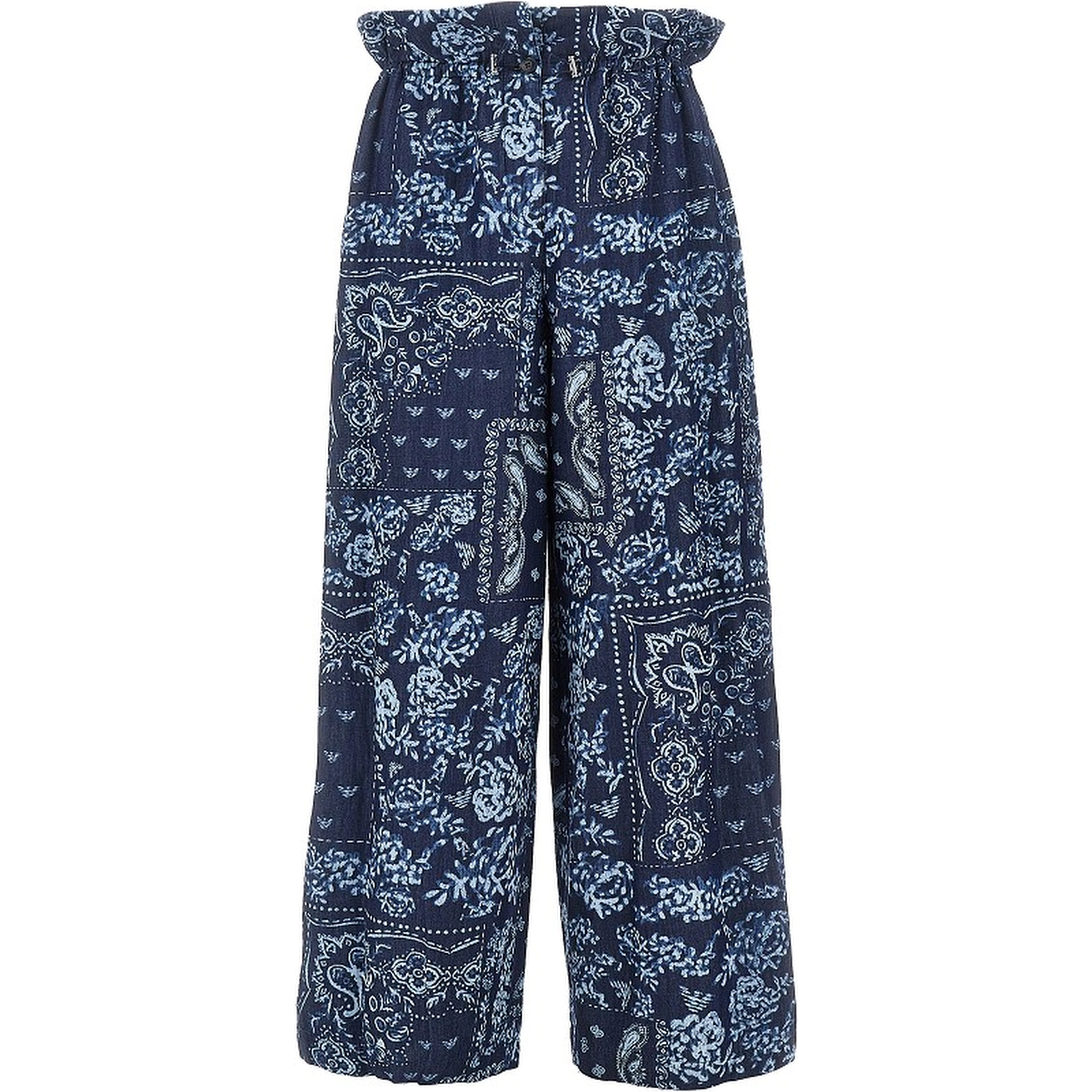 Bandana print chambray pants