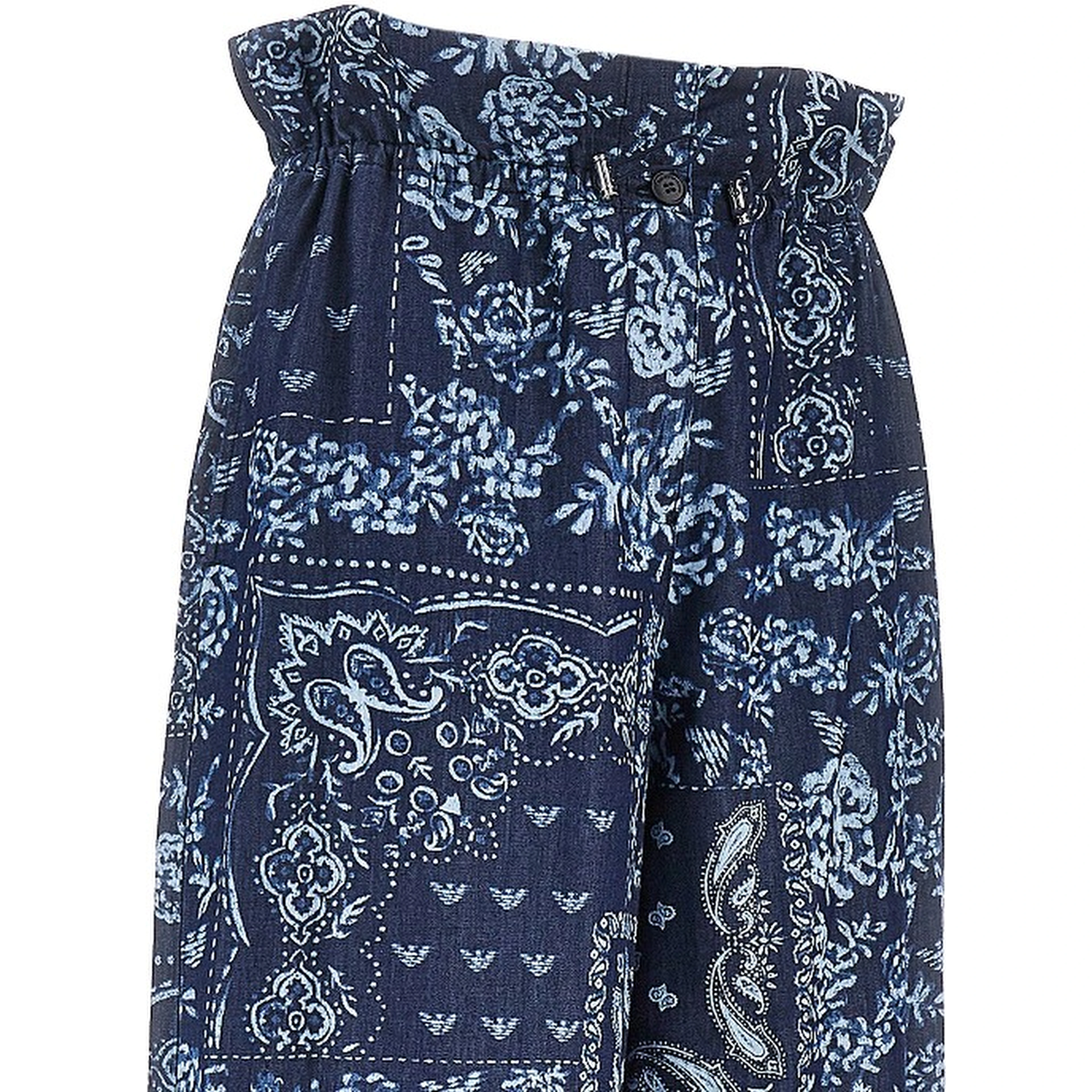 Bandana print chambray pants