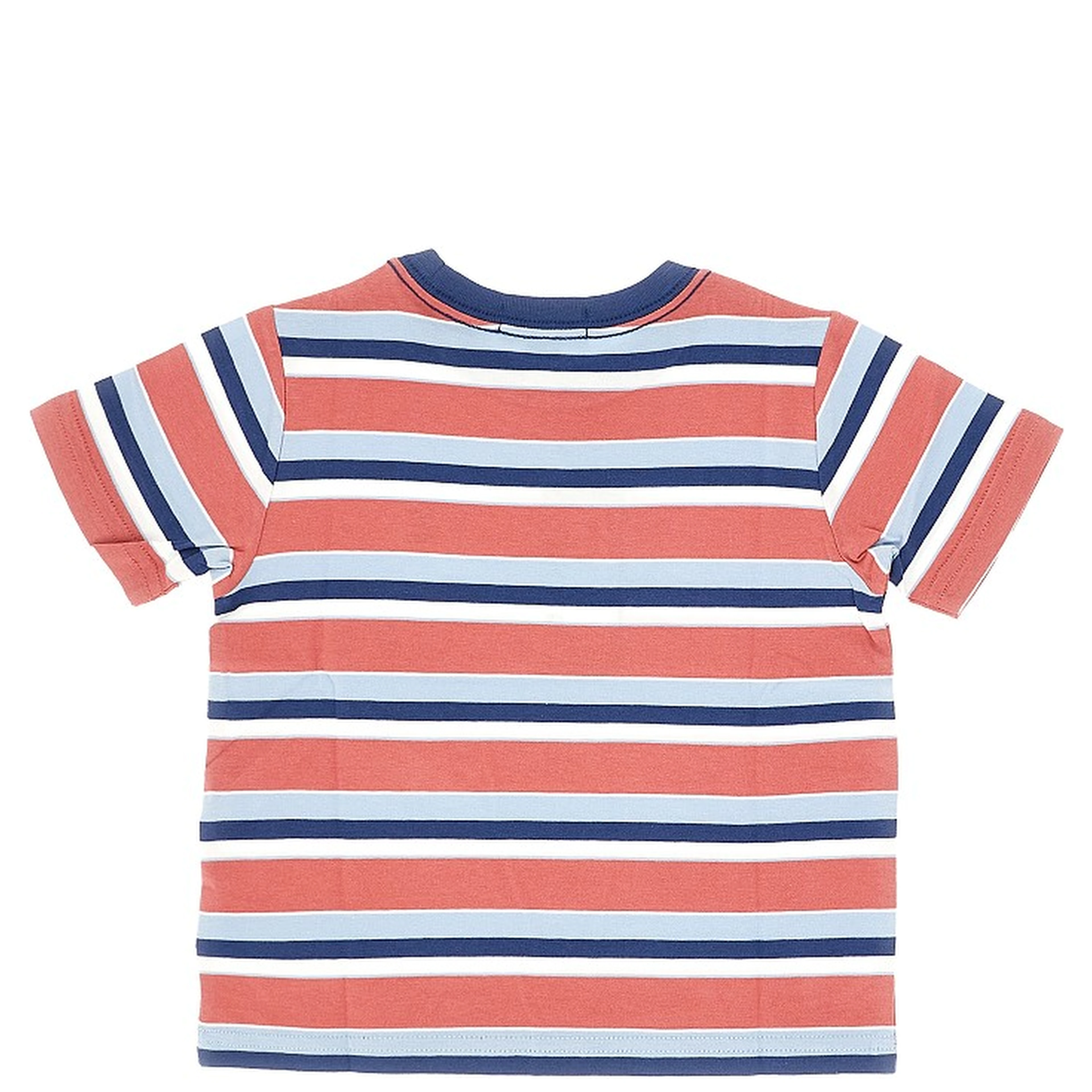 Striped cotton T-shirt with logo embroidery