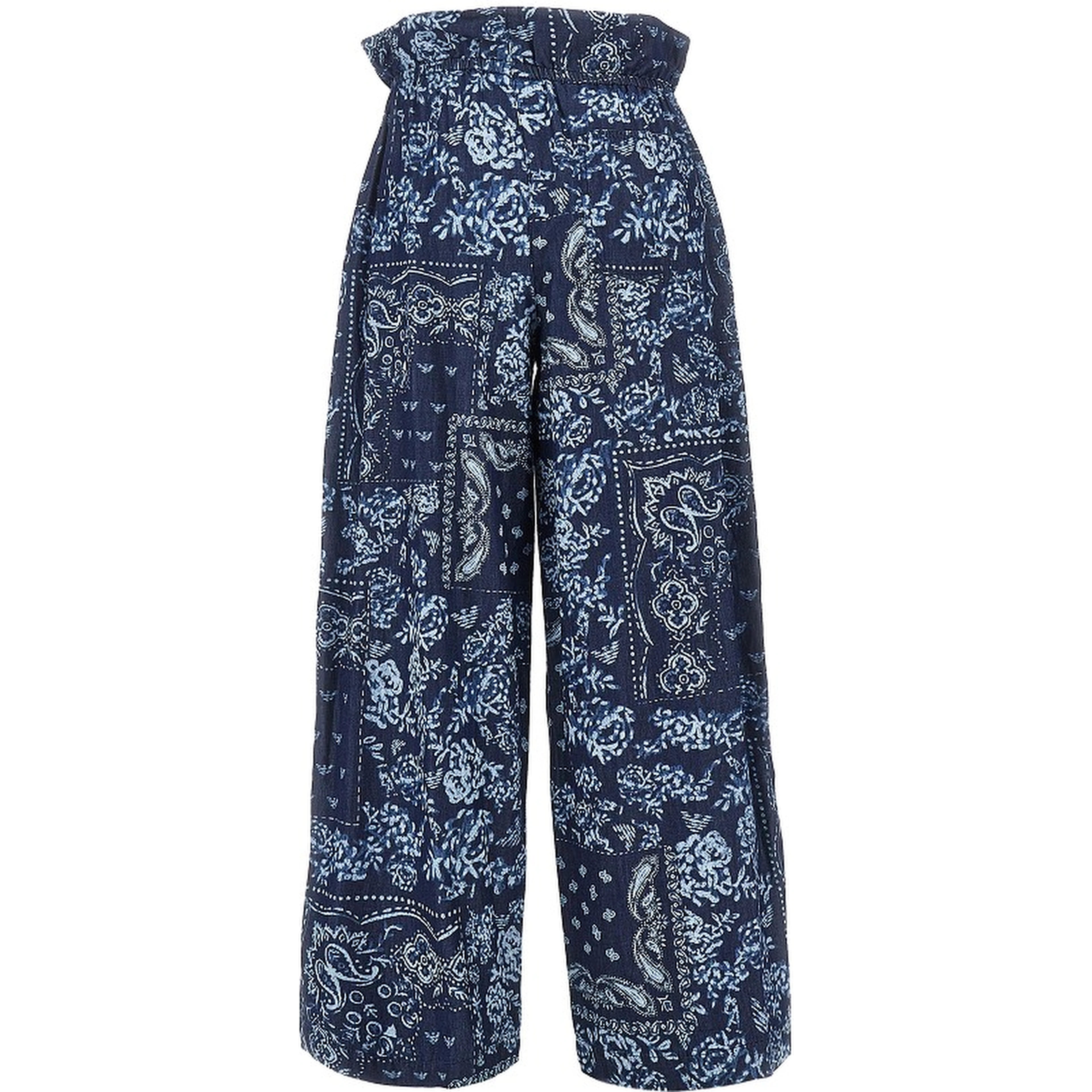 Bandana print chambray pants