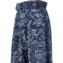 Bandana print chambray pants