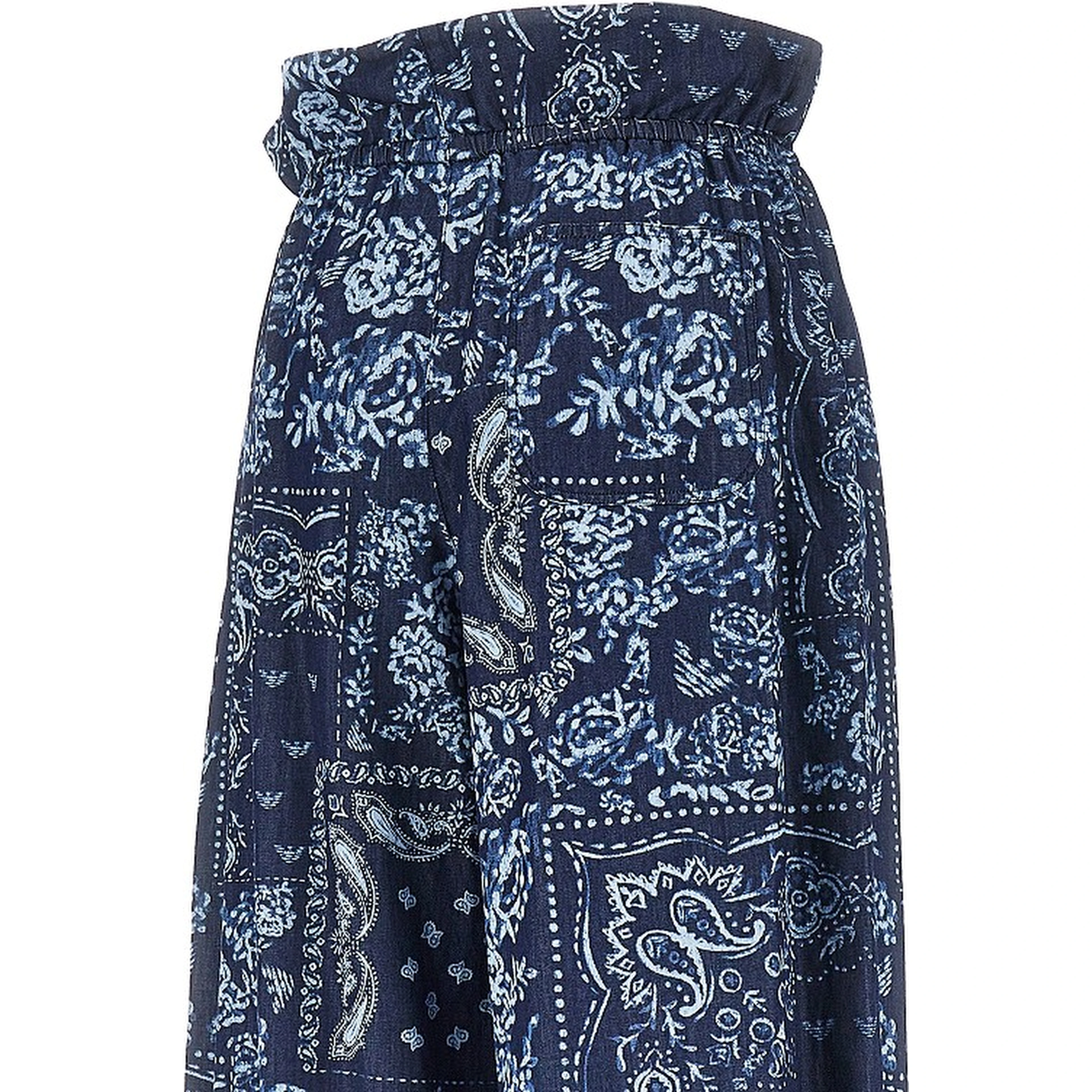 Bandana print chambray pants