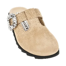 'Slidy Viv'' suede leather mules