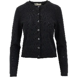 T Monogram pointelle knit cardigan
