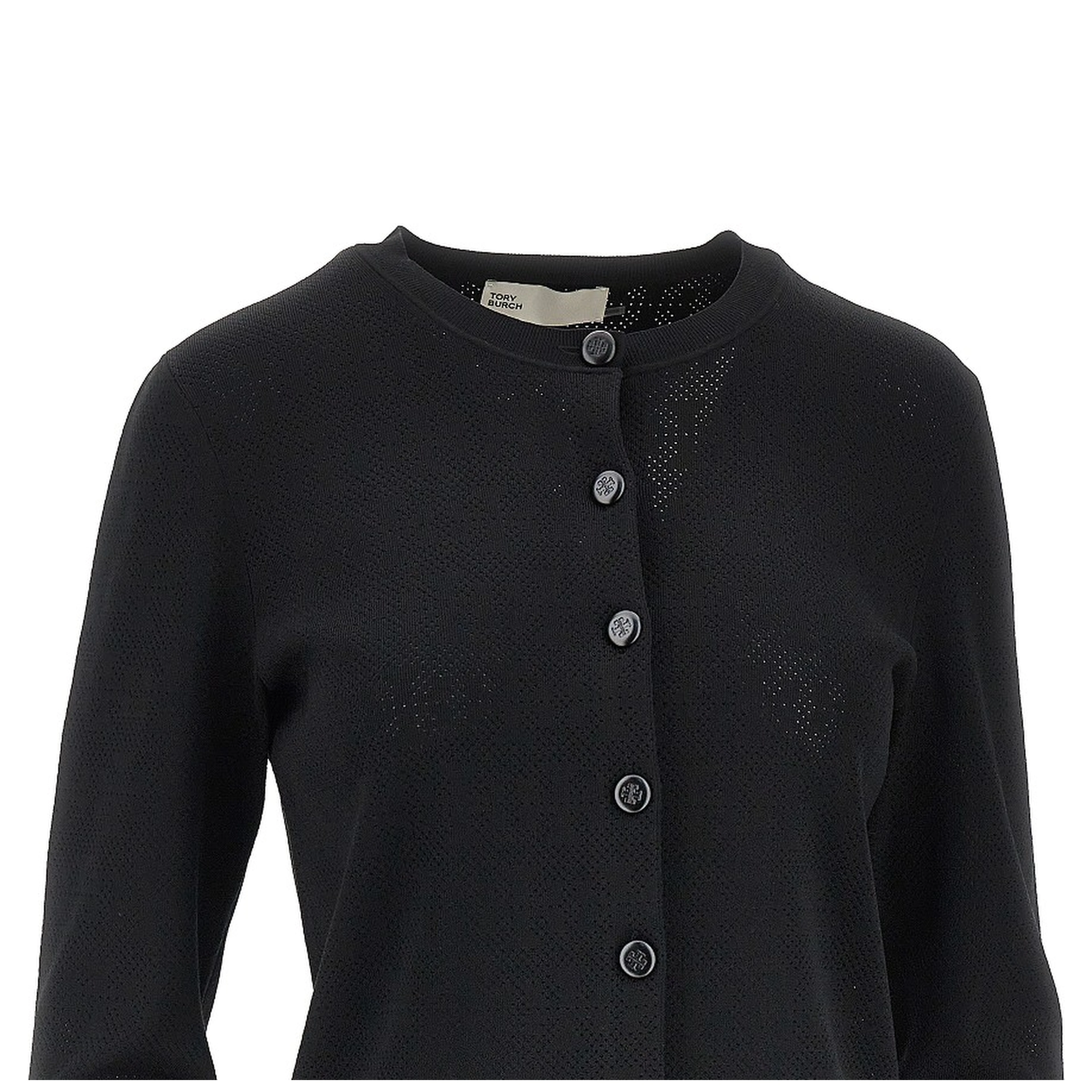 T Monogram pointelle knit cardigan