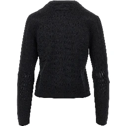 T Monogram pointelle knit cardigan