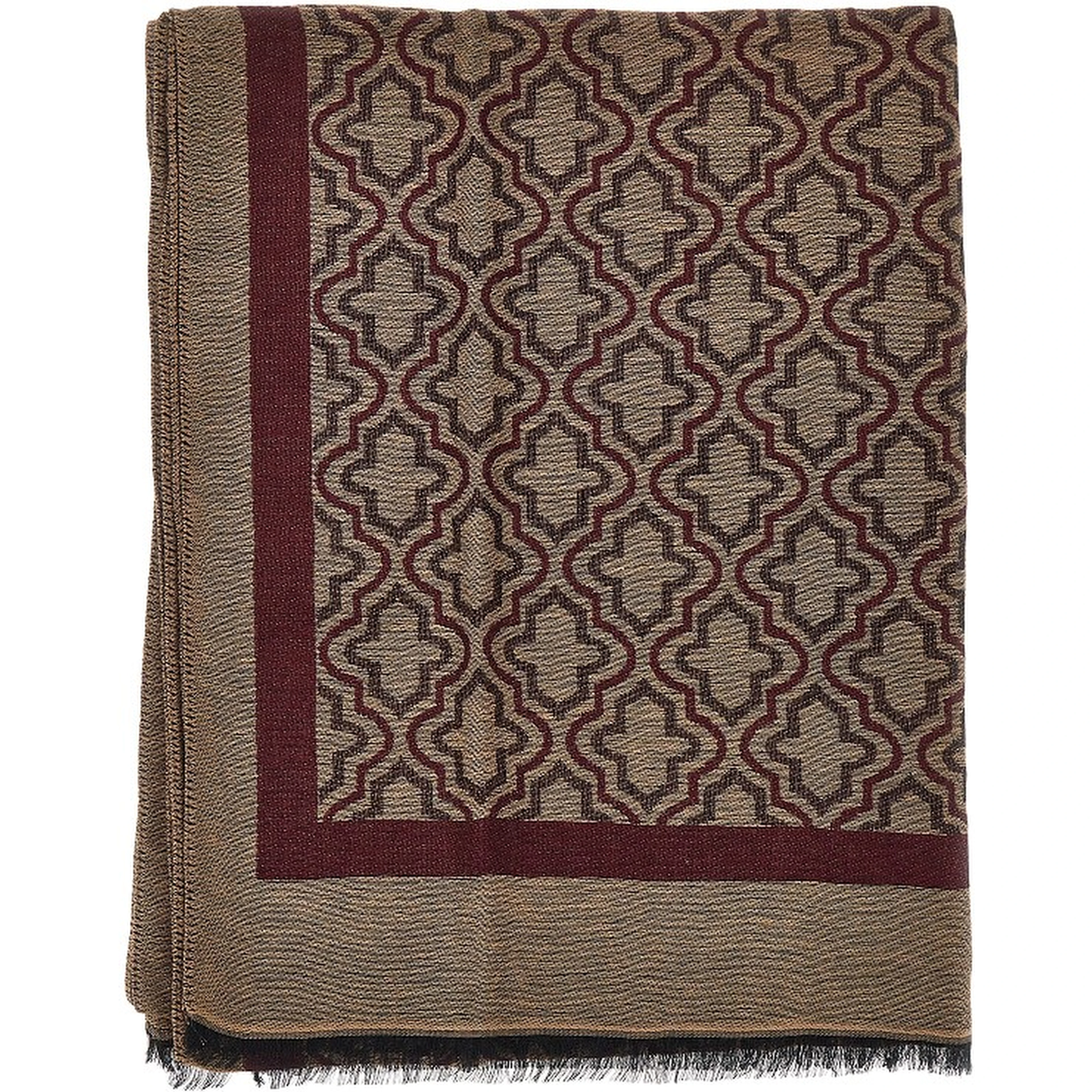 Viscose and modal scarf with jacquard motif
