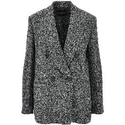 Mouliné fabric double-breasted jacket