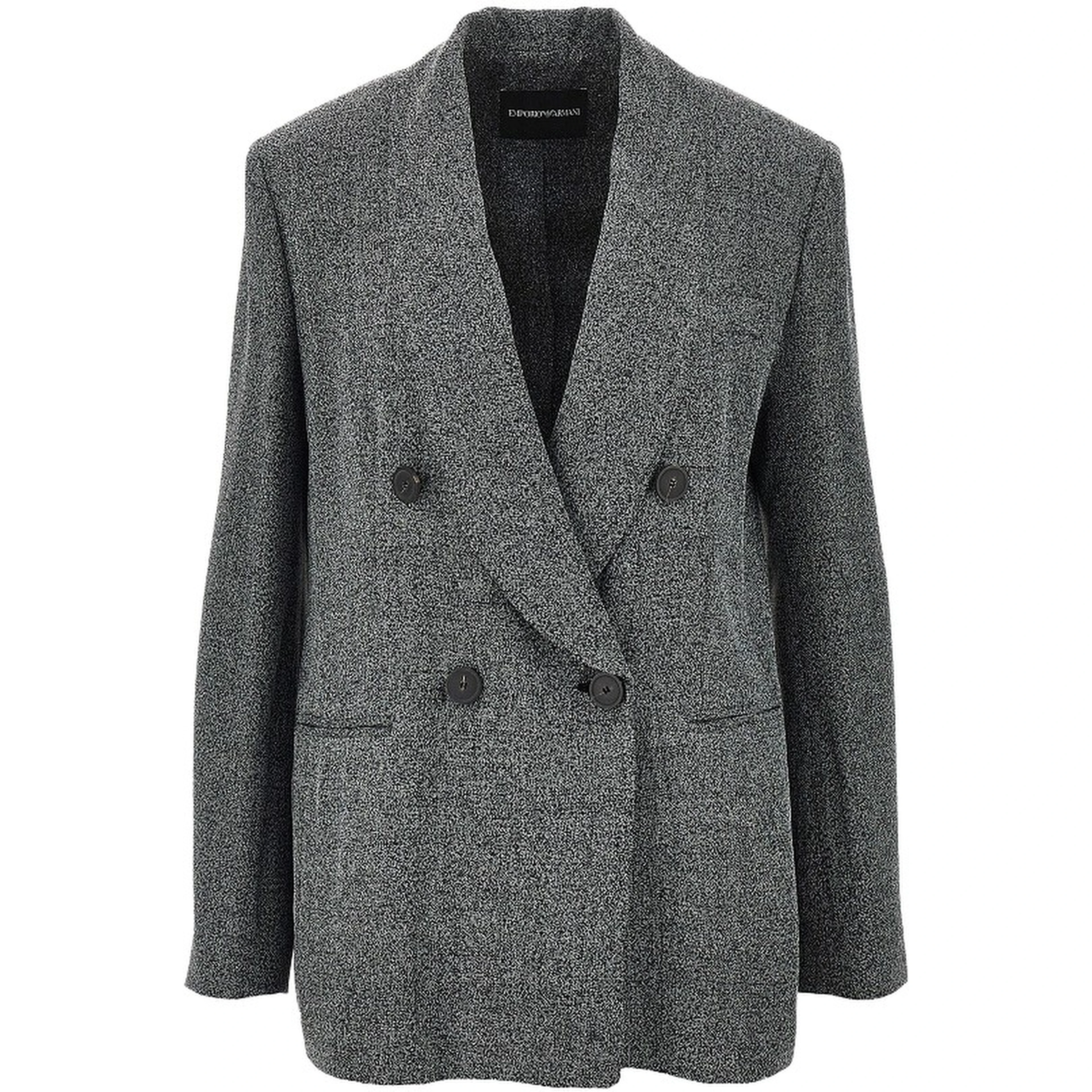 Mouliné fabric double-breasted jacket
